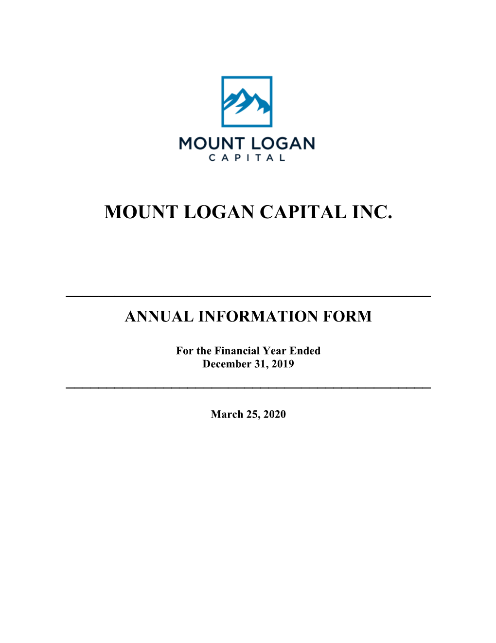 2019 Annual Information Form