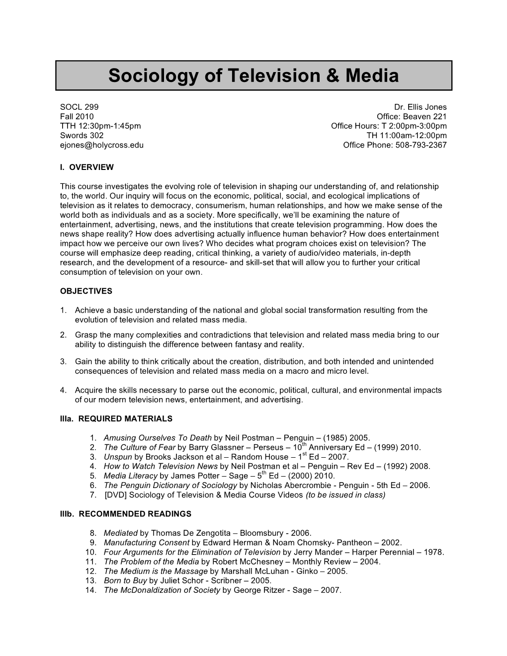 Media Syllabus