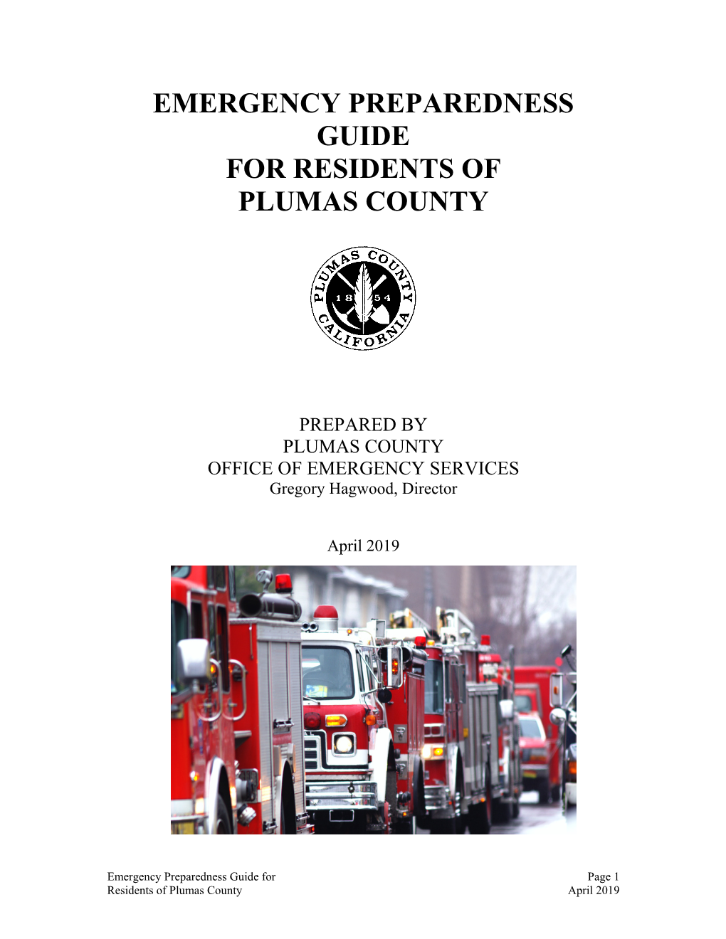 Emergency Preparedness Guide for Residents of Plumas County