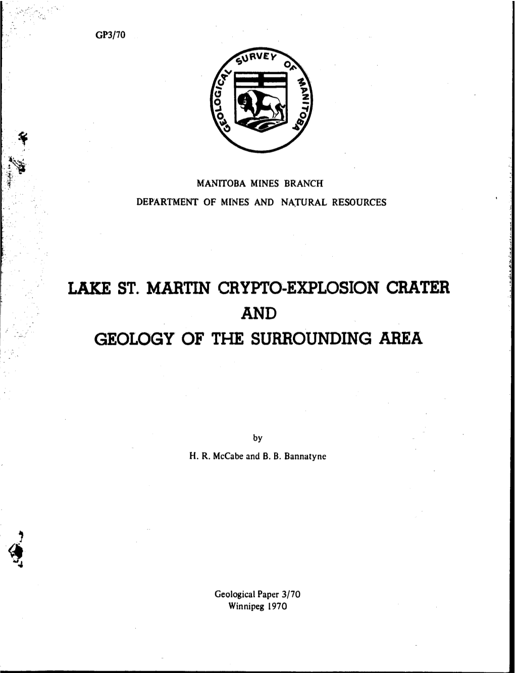 AND GEOLOGY of the SURROUNDING AREA I