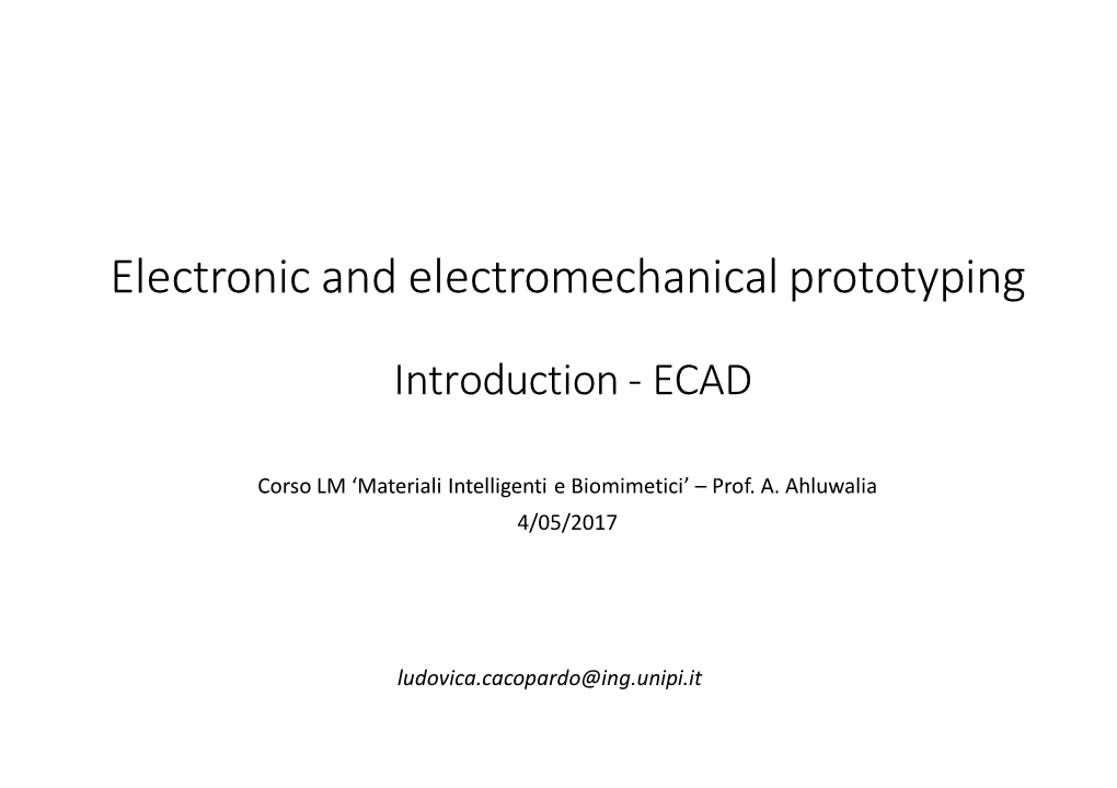 Electronic and Electromechanical Prototyping