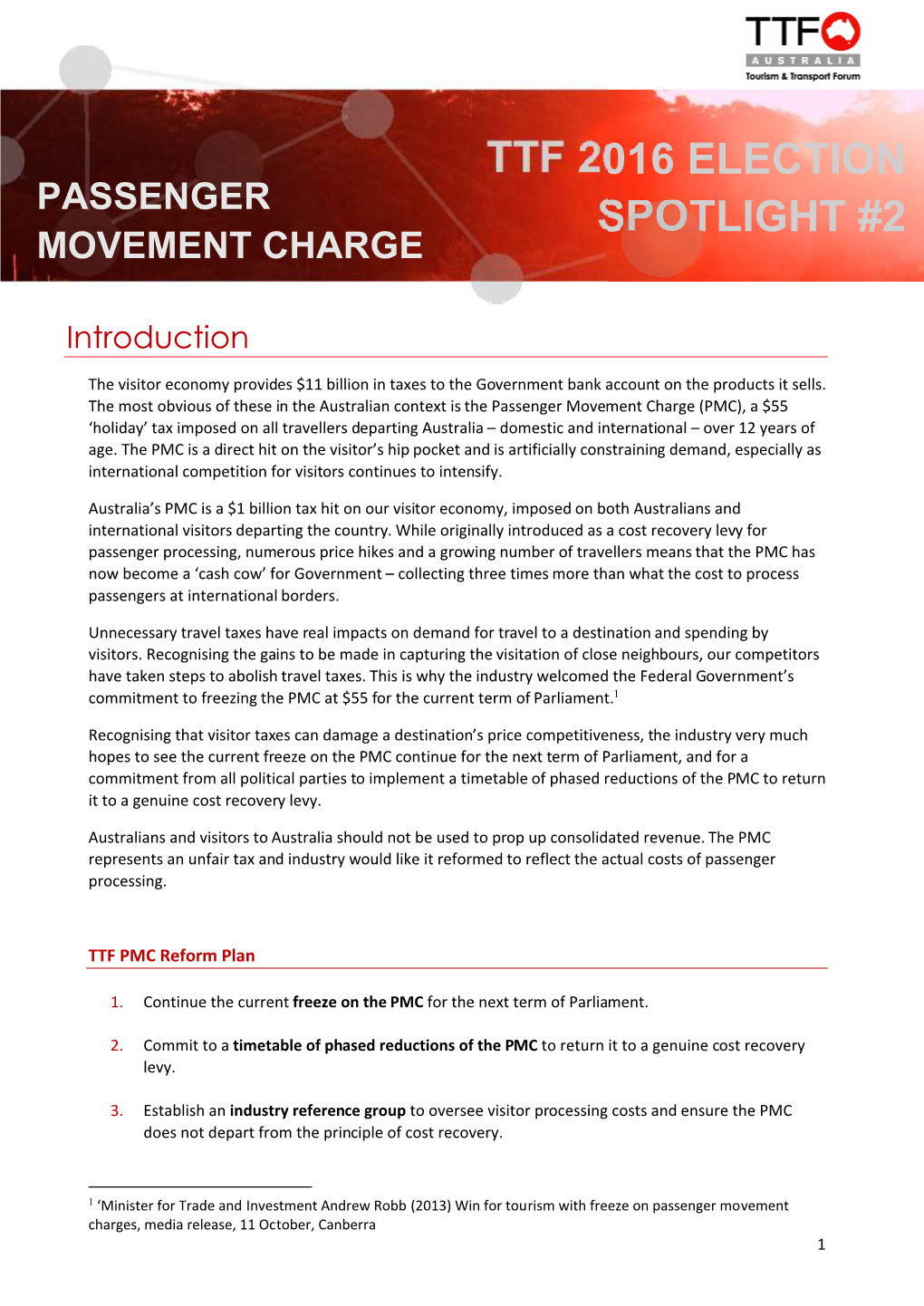 TTF Federal Election Spotlight – PMC 2016