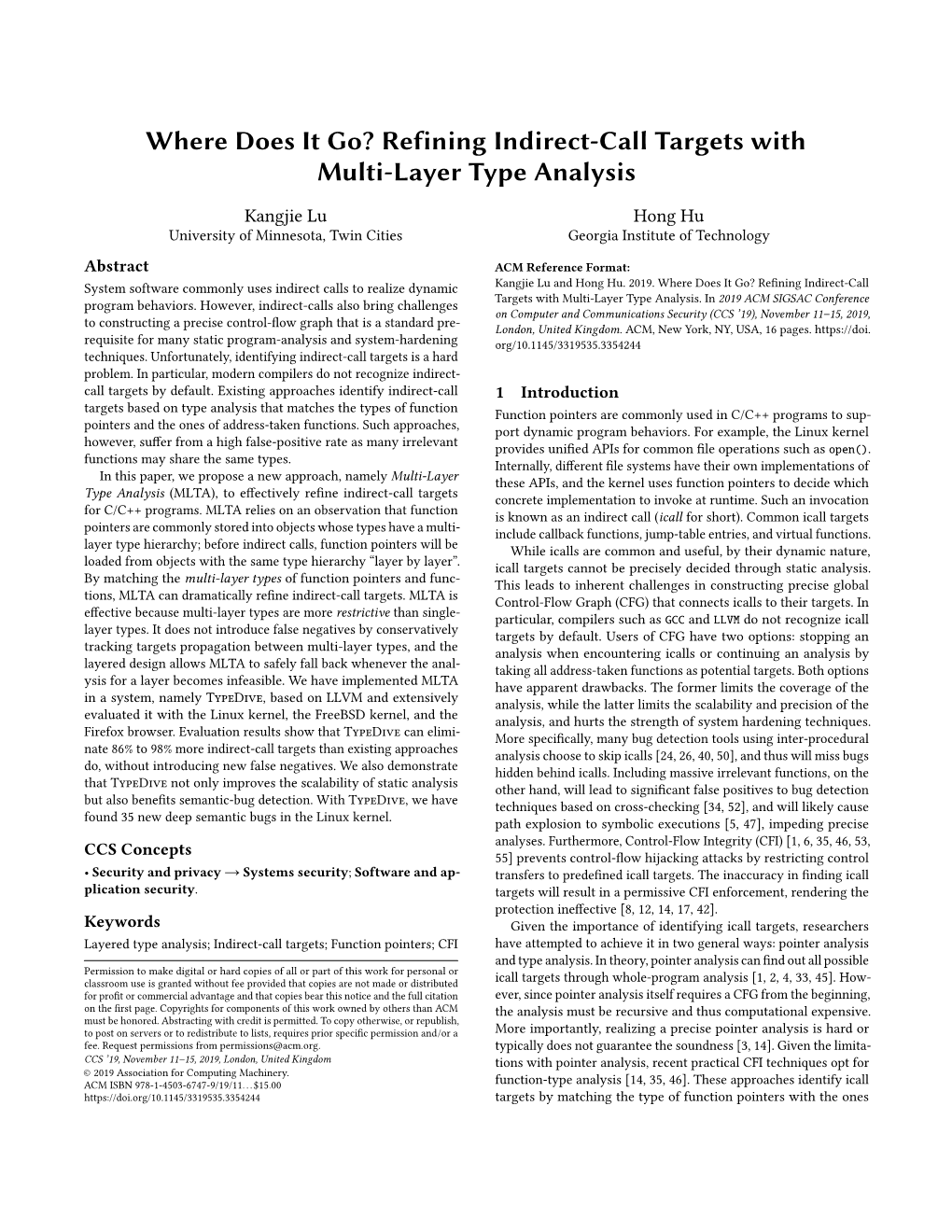 Refining Indirect-Call Targets with Multi-Layer Type Analysis