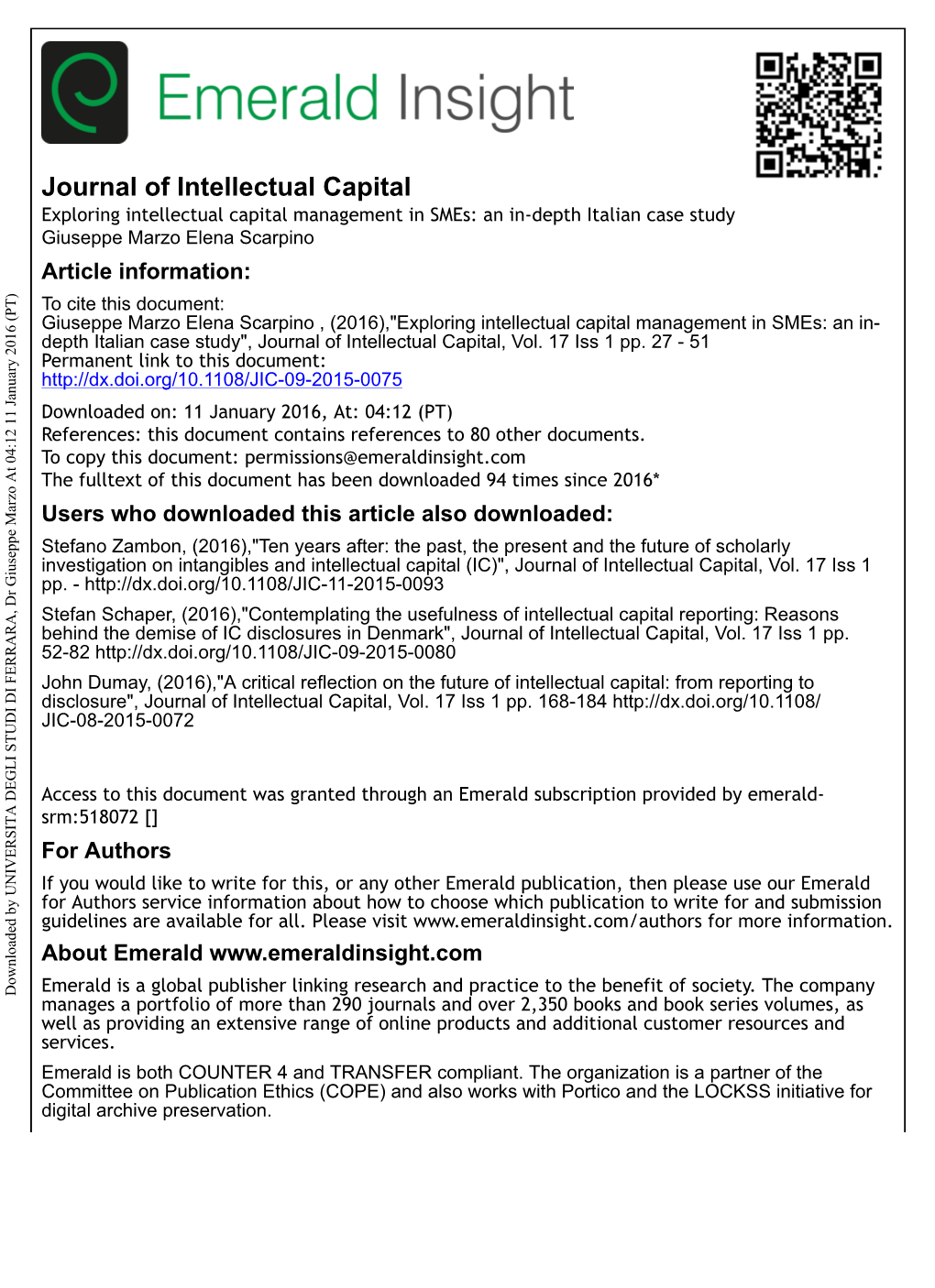 Exploring Intellectual Capital Management in Smes