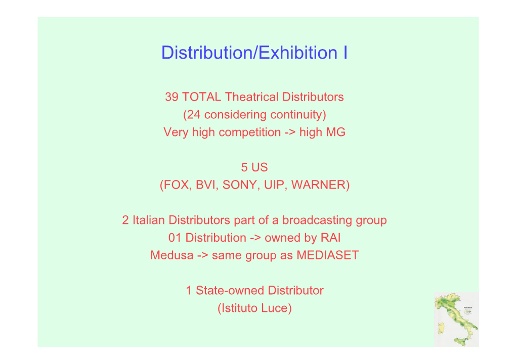 Distribution in Italy