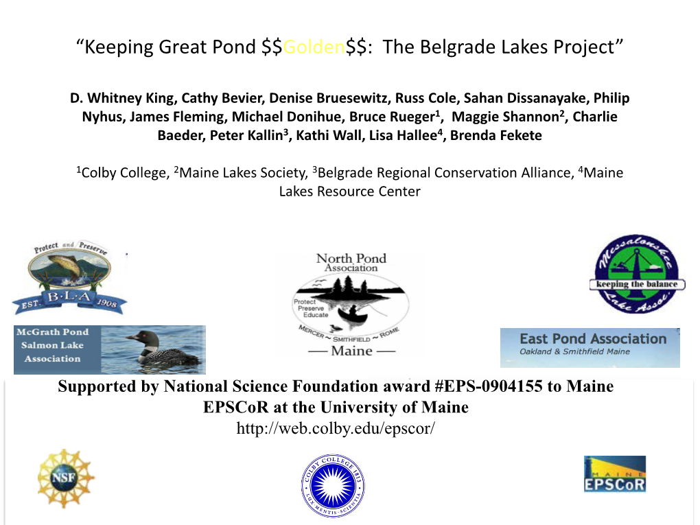 Belgrade Lakes Water Quality