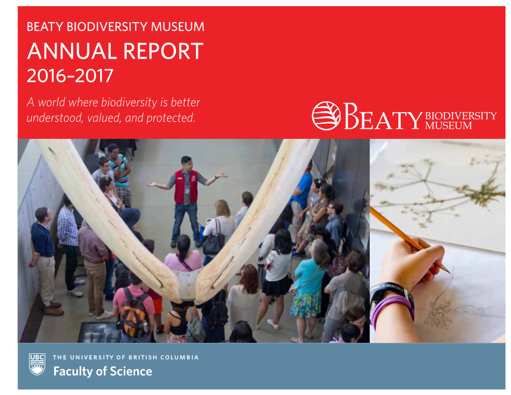 Annual Report 2016–2017 a World Where Biodiversity Is Better Understood, Valued, and Protected