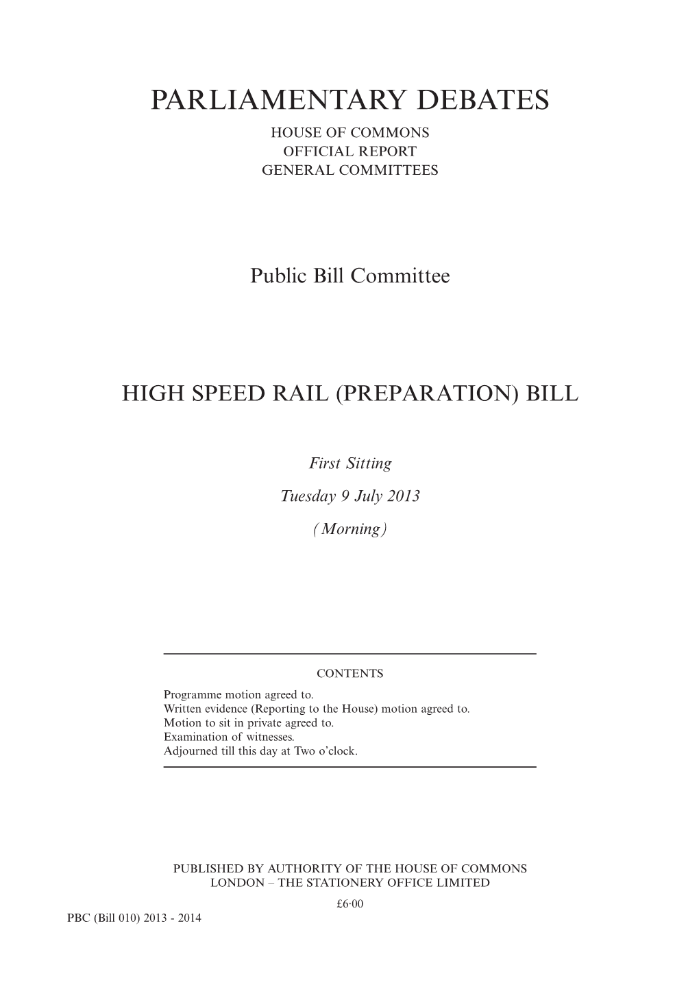 Parliamentary Debates House of Commons Official Report General Committees