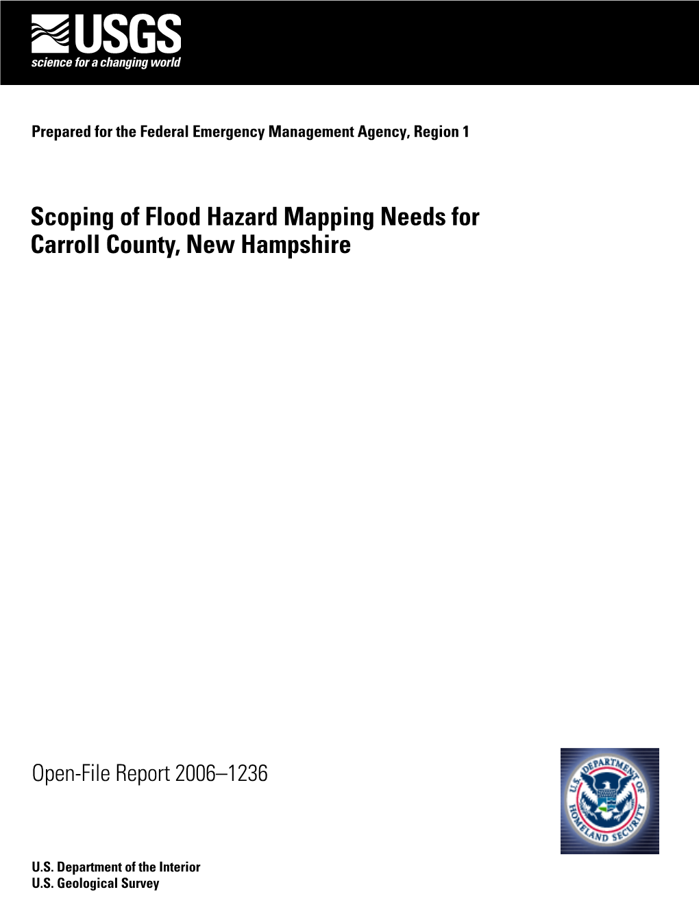 Scoping of Flood Hazard Mapping Needs for Carroll County, New Hampshire— New County, for Carroll Needs Hazard Mapping of Flood —Scoping