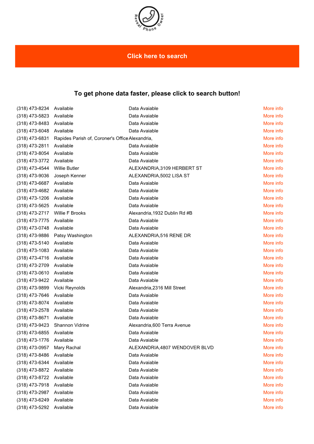 Click Here to Search to Get Phone Data Faster, Please Click to Search