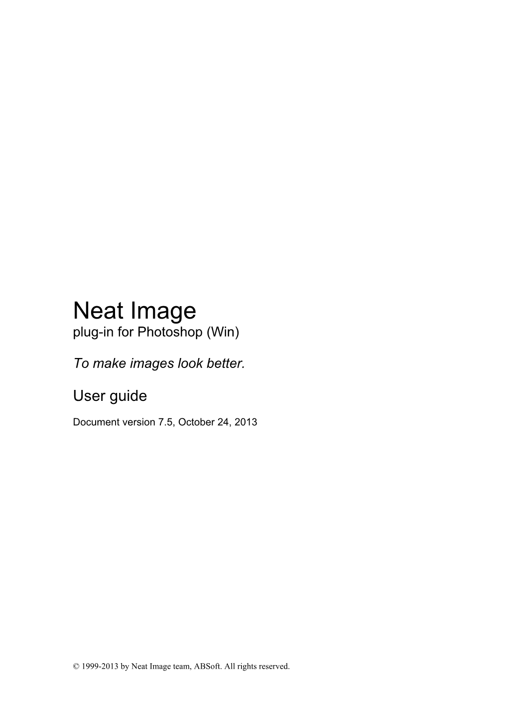 Neat Image User Guide