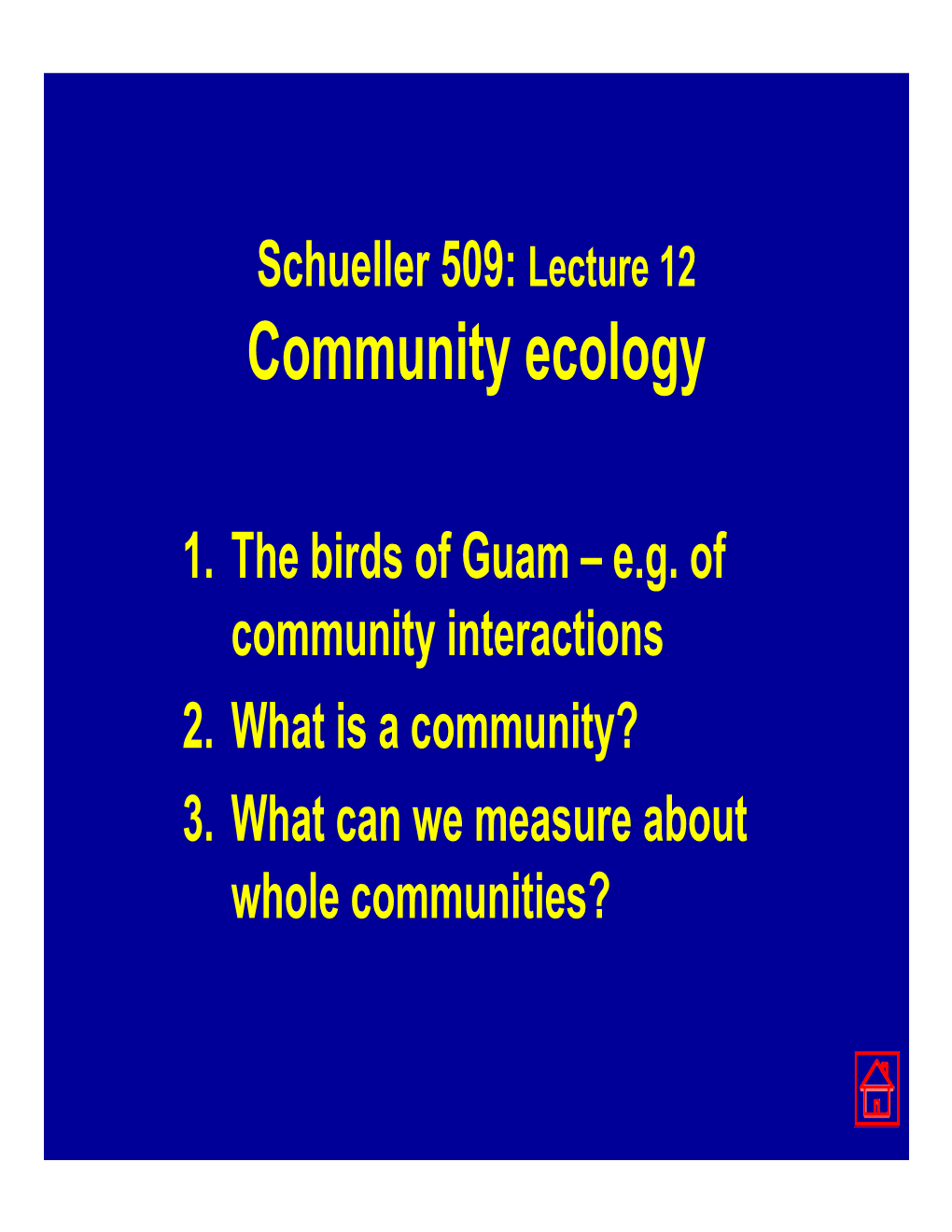 Community Ecology