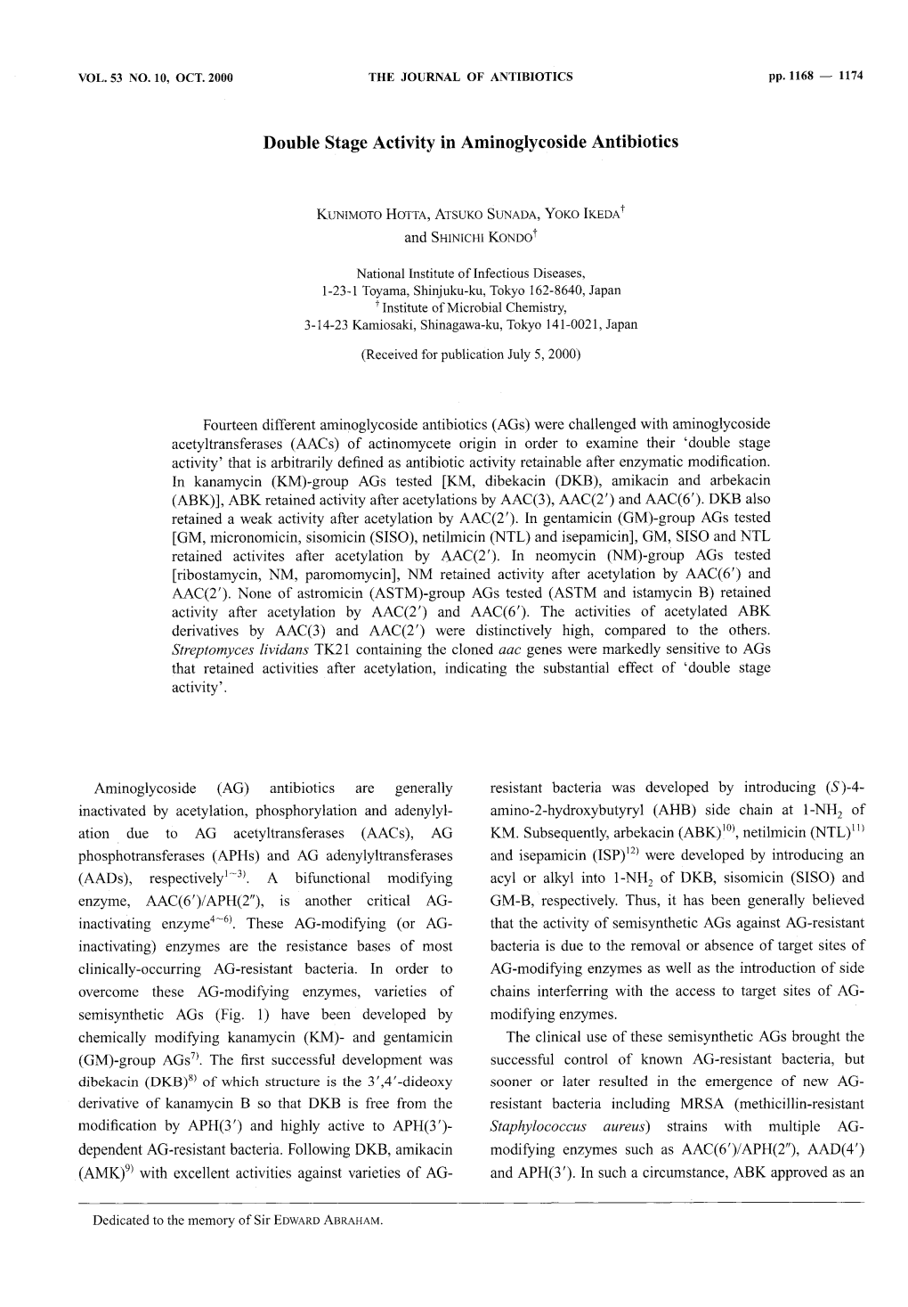 Double Stage Activity in Aminoglycoside Antibiotics