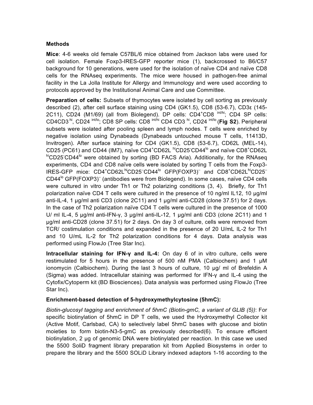 4-6 Weeks Old Female C57BL/6 Mice Obtained from Jackson Labs Were Used for Cell Isolation