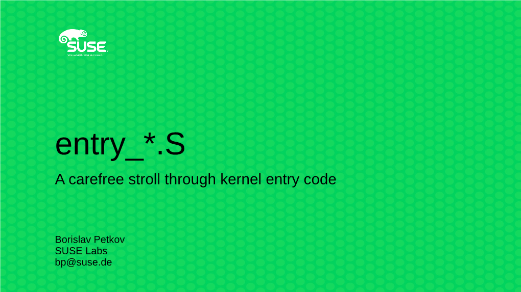 SYSCALL, IRET ● Opportunistic SYSRET Failed, Do IRET