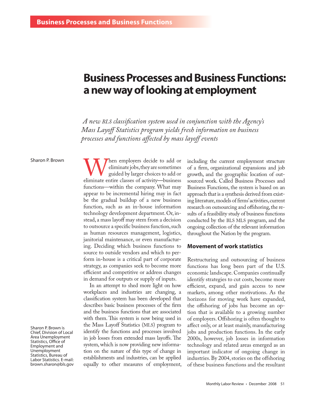 Business Processes and Business Functions