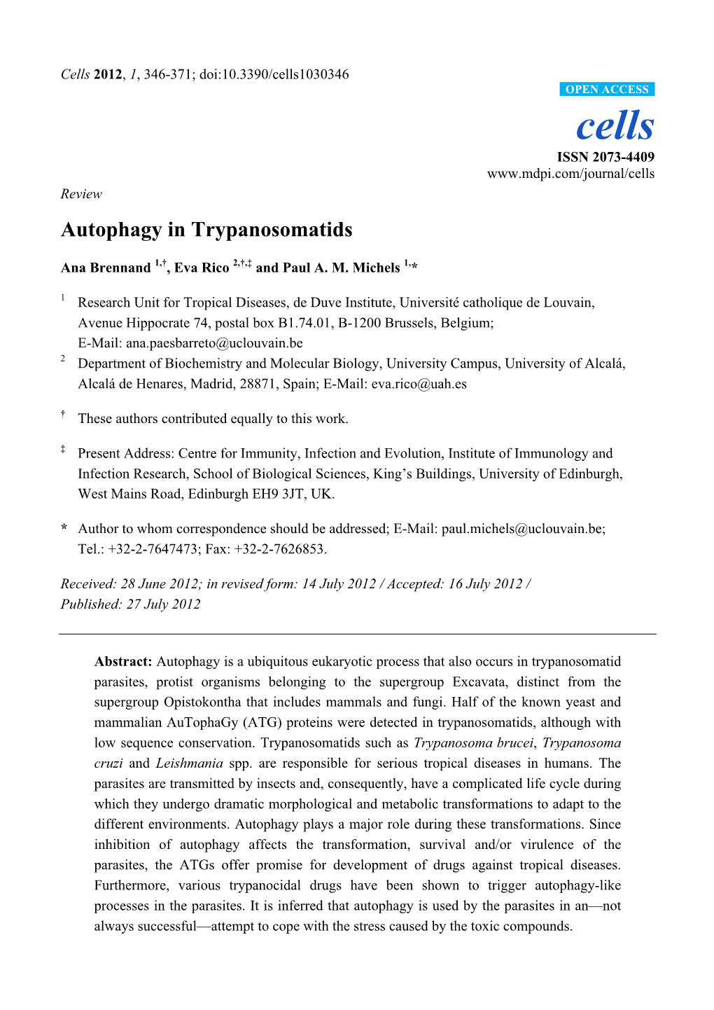 Autophagy in Trypanosomatids