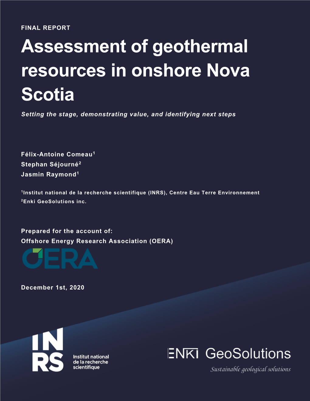 Assessment of Geothermal Resources in Onshore Nova Scotia