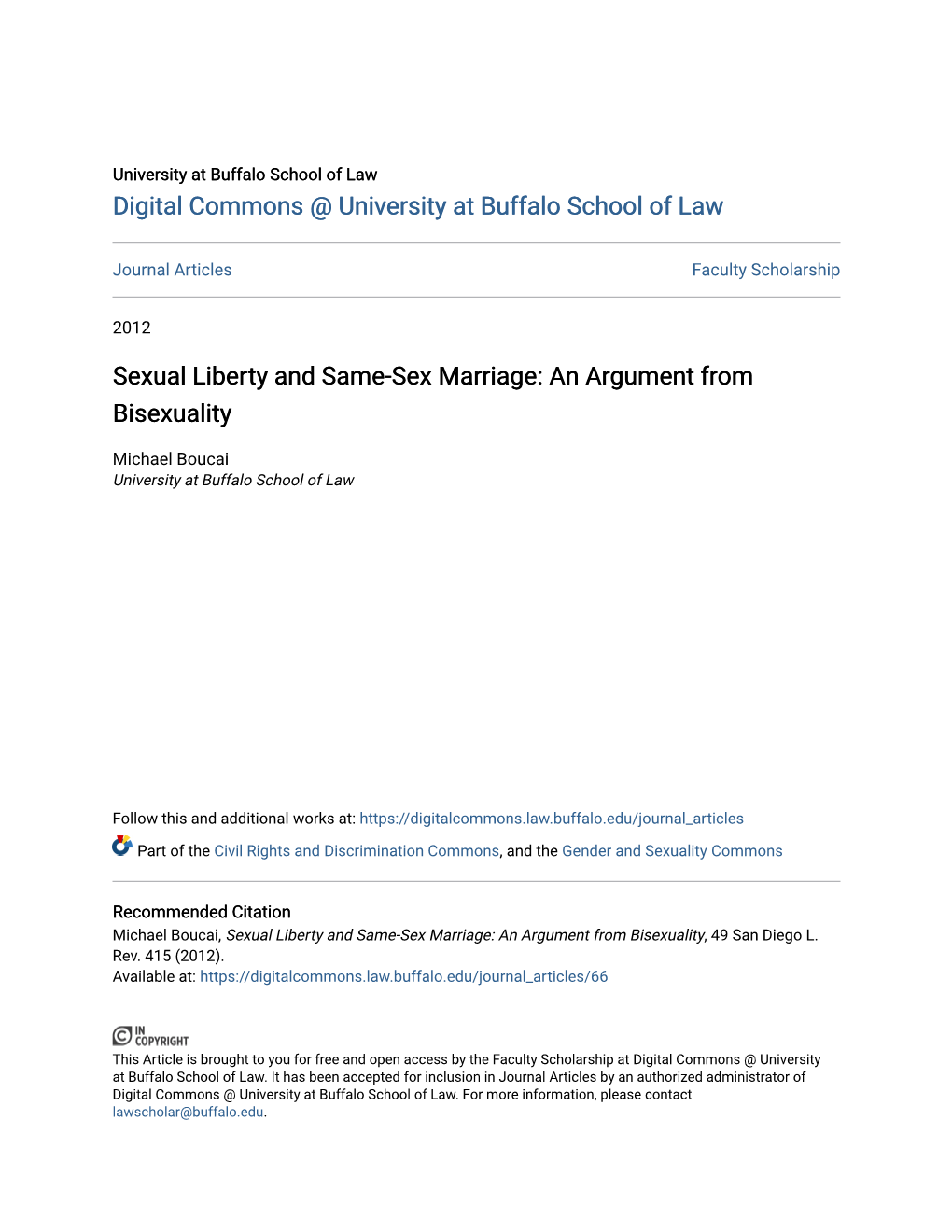 Sexual Liberty and Same-Sex Marriage: an Argument from Bisexuality