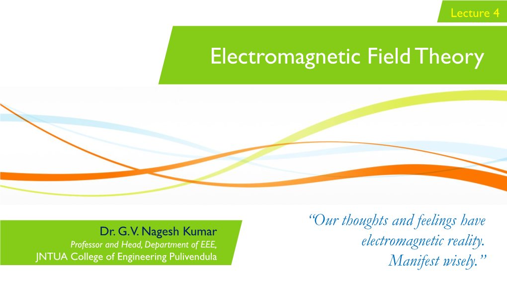 Electromagnetic Field Theory