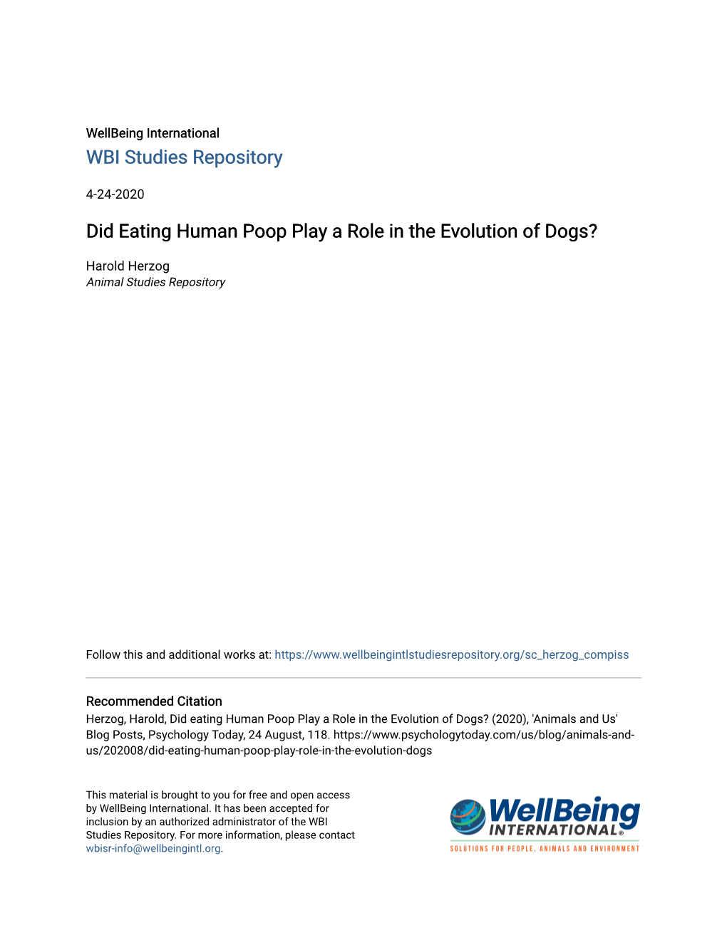 Did Eating Human Poop Play a Role in the Evolution of Dogs?