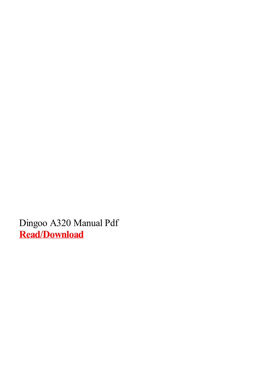 Dingoo A320 Manual Pdf