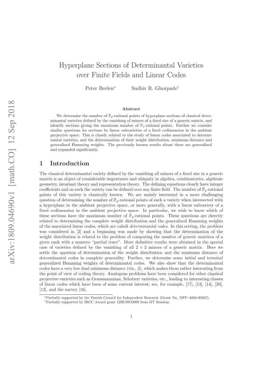 Hyperplane Sections of Determinantal Varieties Over Finite Fields And