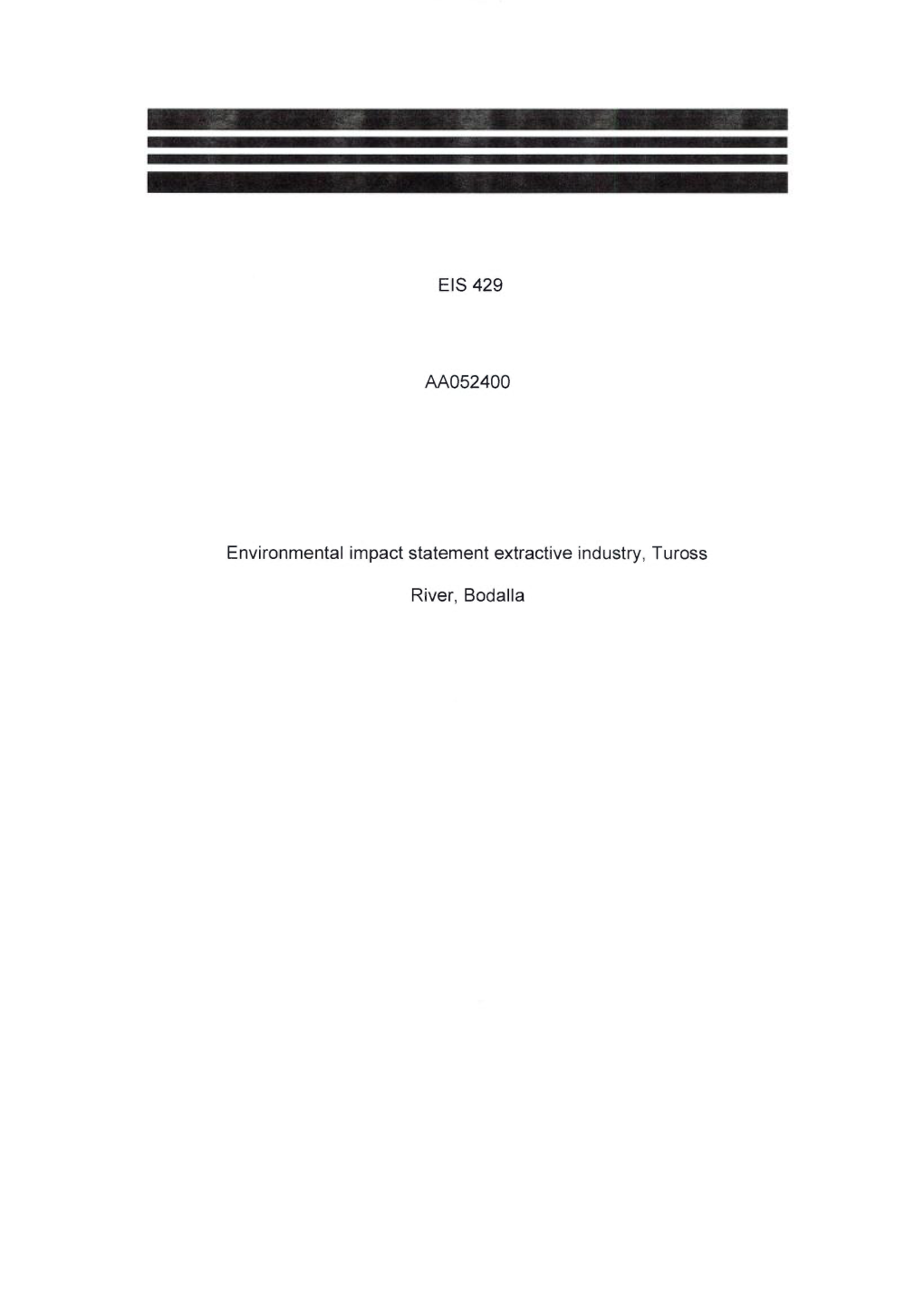 EIS 429 Environmental Impact Statement Extractive Industry