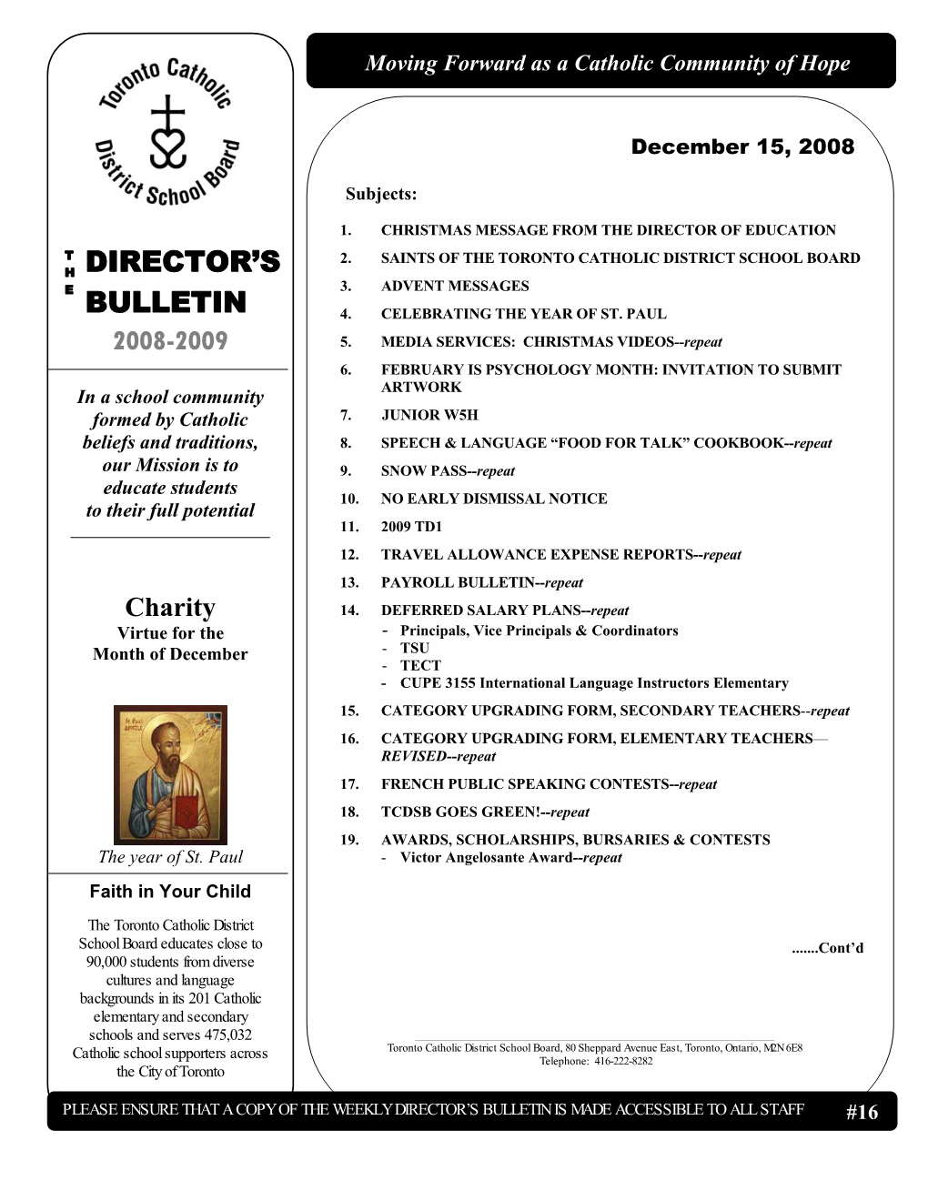 Director's Bulletin