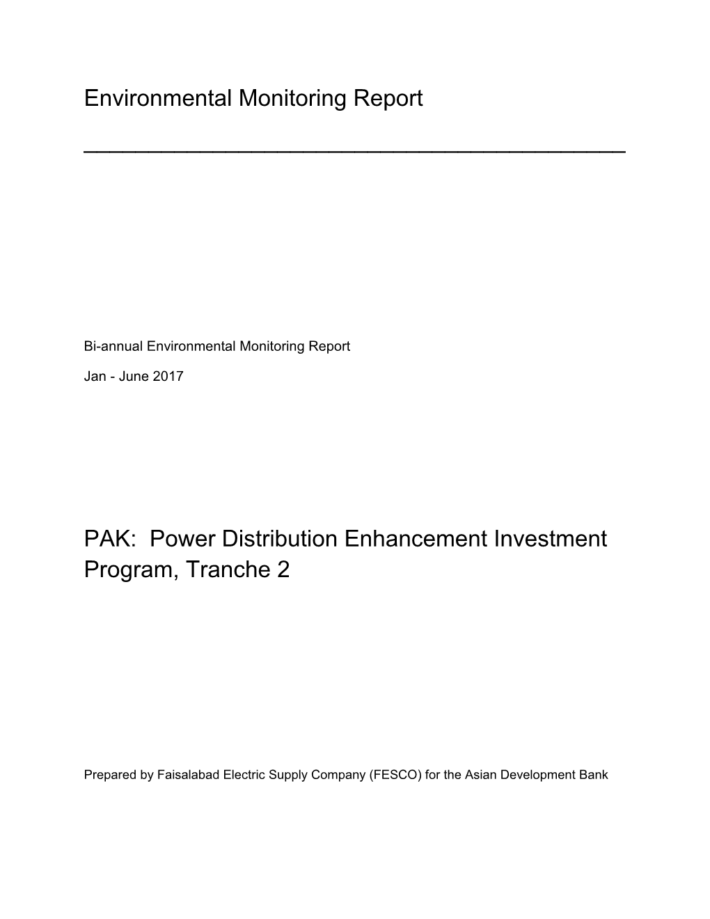 Environmental Monitoring Report ______