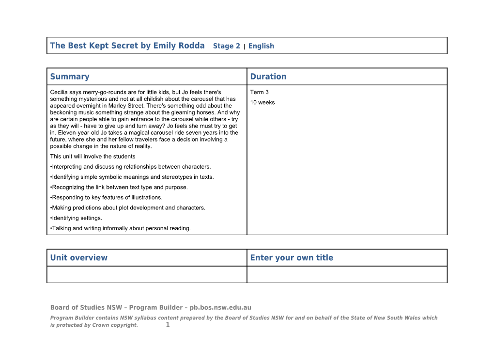 Board of Studies NSW Program Builder Pb.Bos.Nsw.Edu.Au