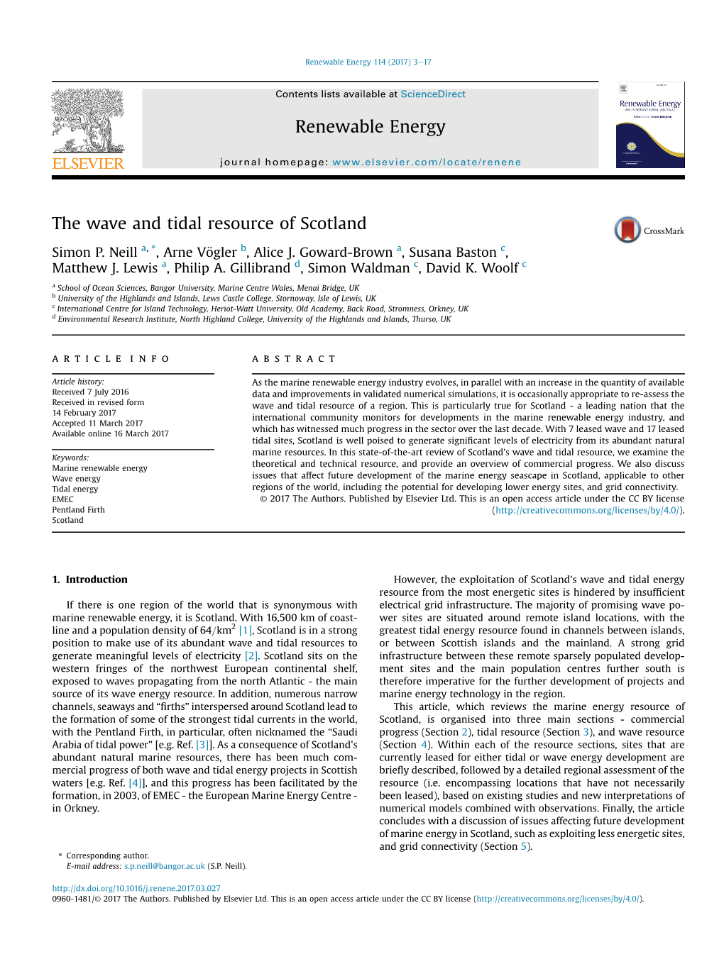 The Wave and Tidal Resource of Scotland