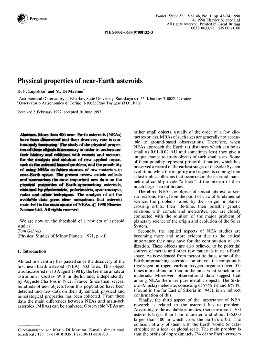 Physical Properties of Near-Earth Asteroids