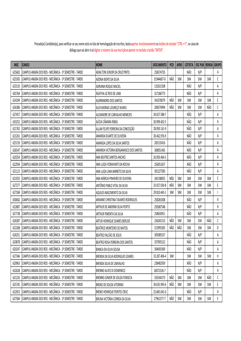 Relatorio Inscritos Pagantes E Isentos