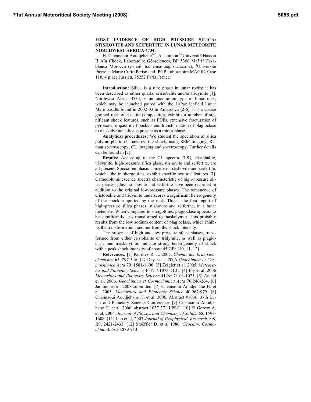 Stishovite and Seifertite in Lunar Meteorite Northwest Africa 4734