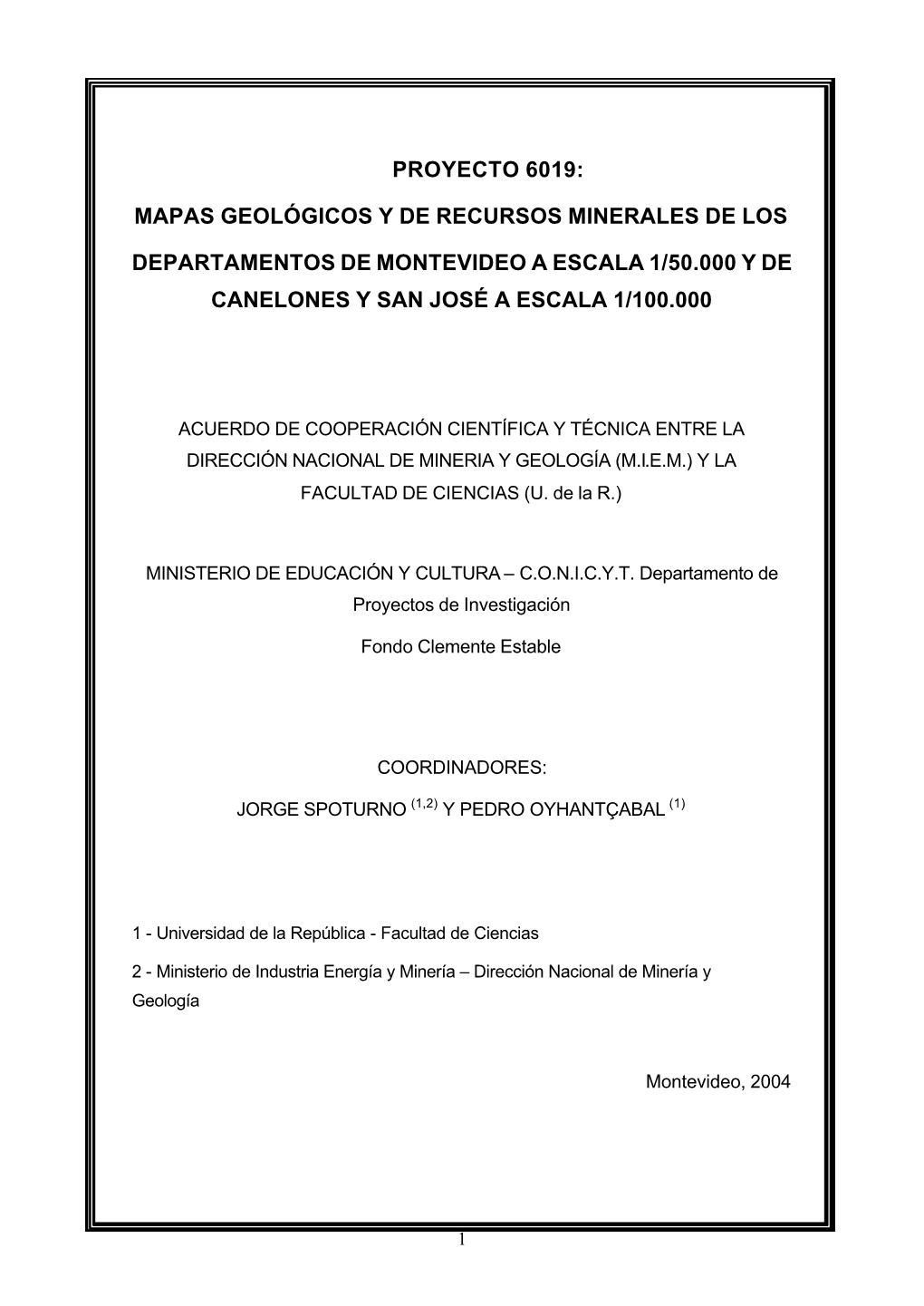 Memoria De Carta Geológica De Montevideo