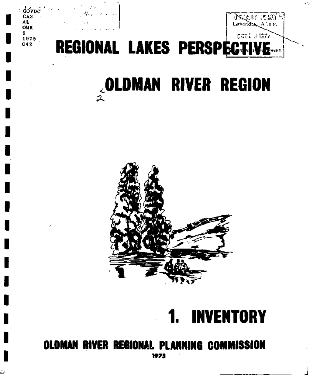 Regional Lakes Perspective Oldman River Region 1