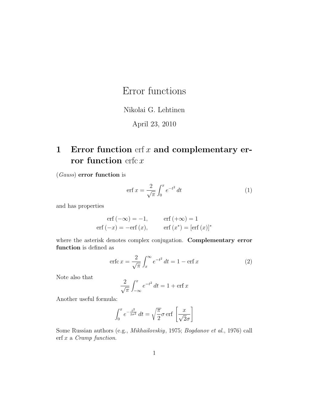 Error Functions