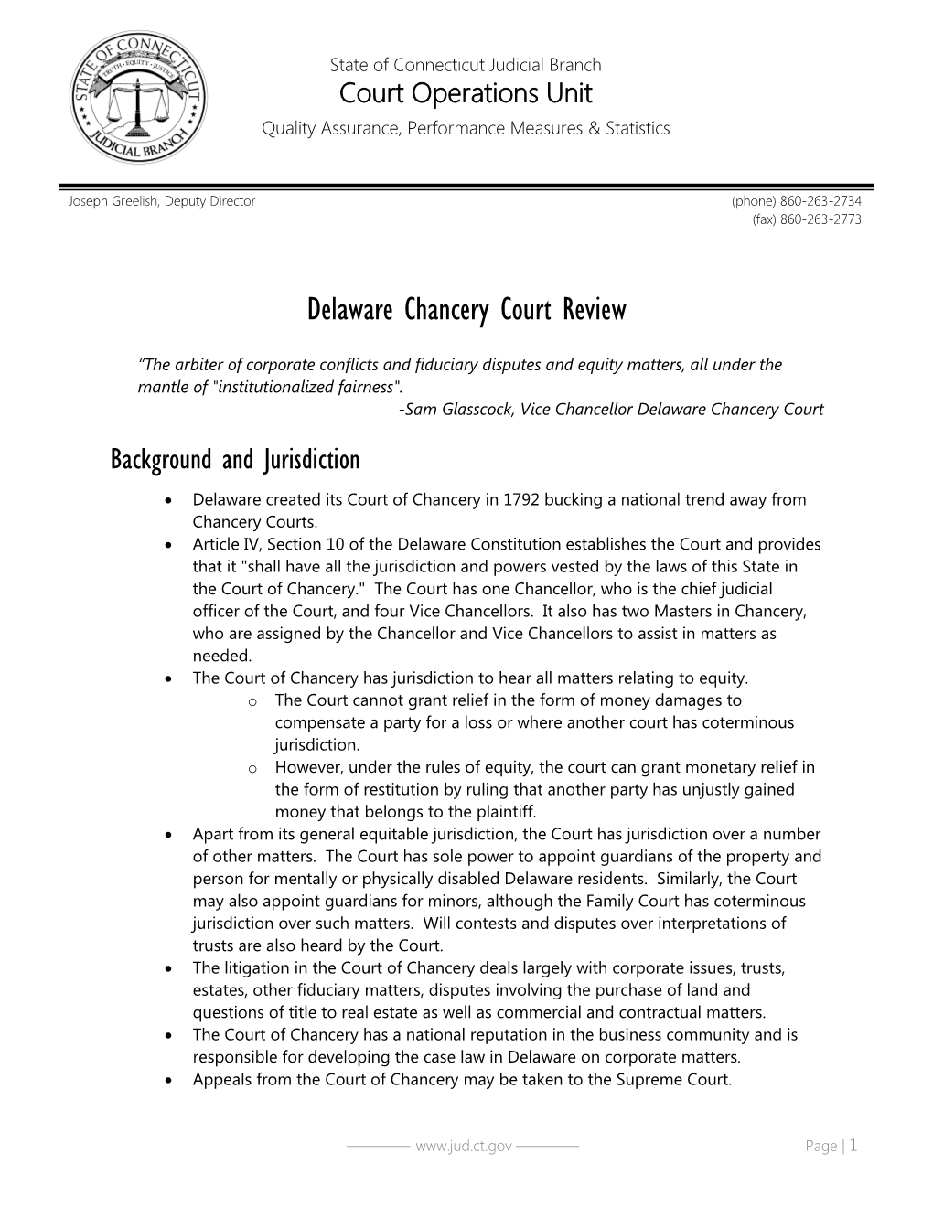 Delaware Chancery Court Review