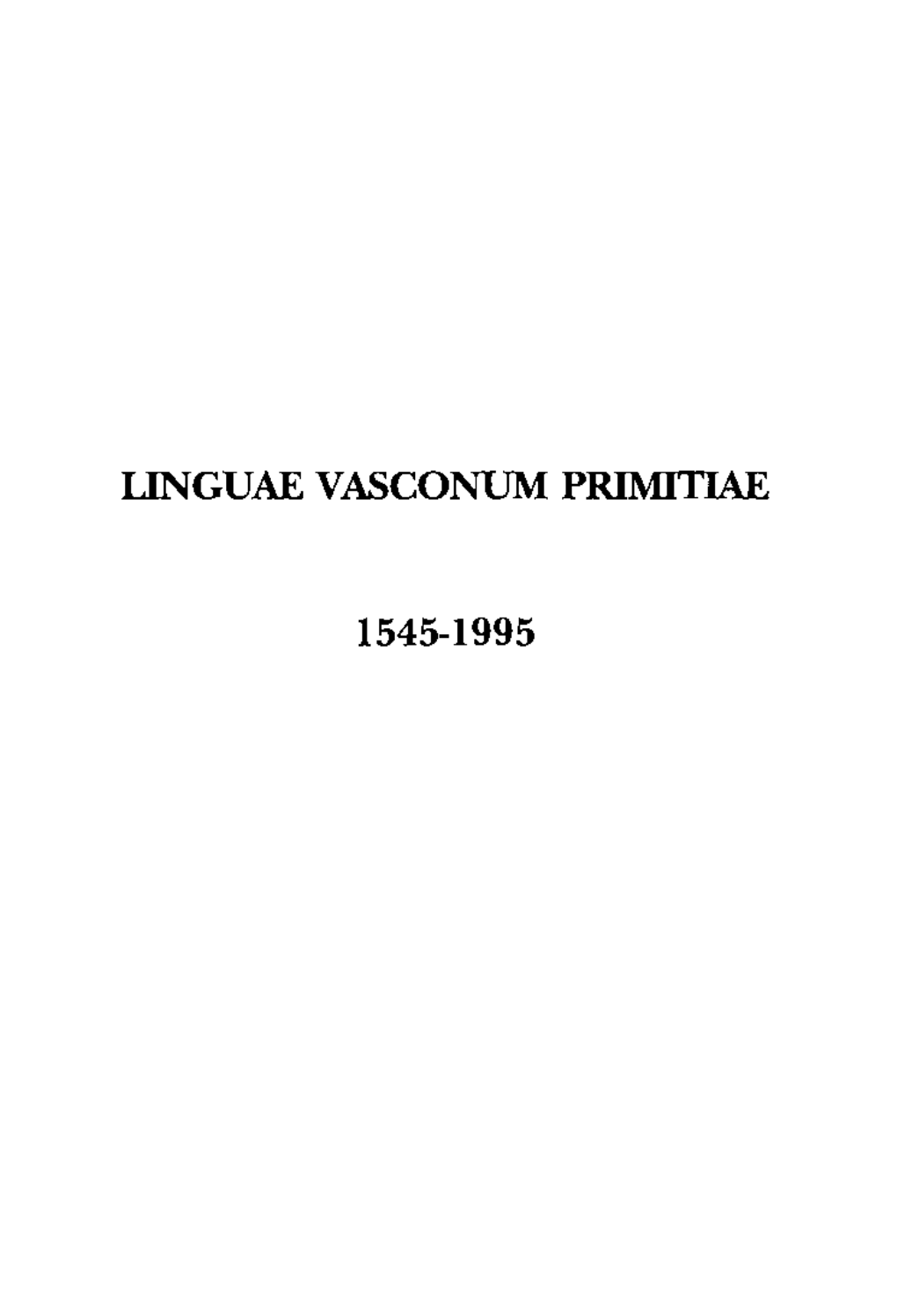 Linguae Vasconum Primitiae