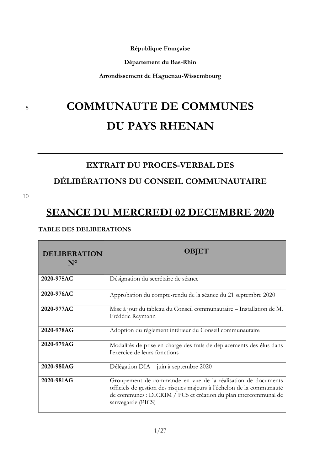 Communaute De Communes Du Pays Rhenan