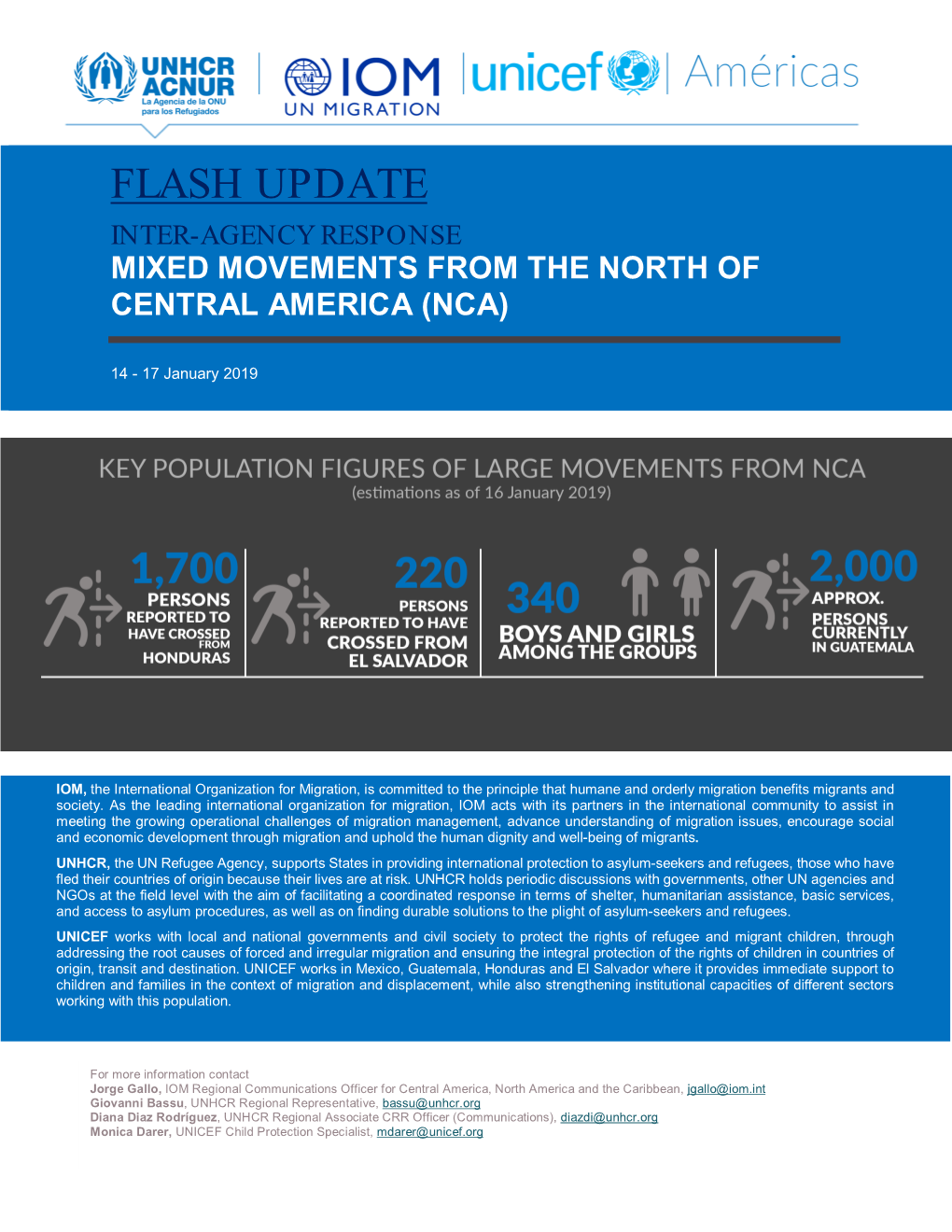 Flash Update Inter-Agency Response Mixed Movements from the North of Central America (Nca)