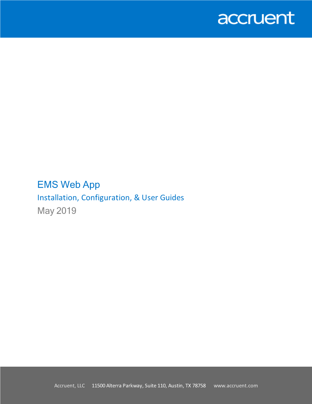 EMS Web App Installation, Configuration, & User Guides May 2019