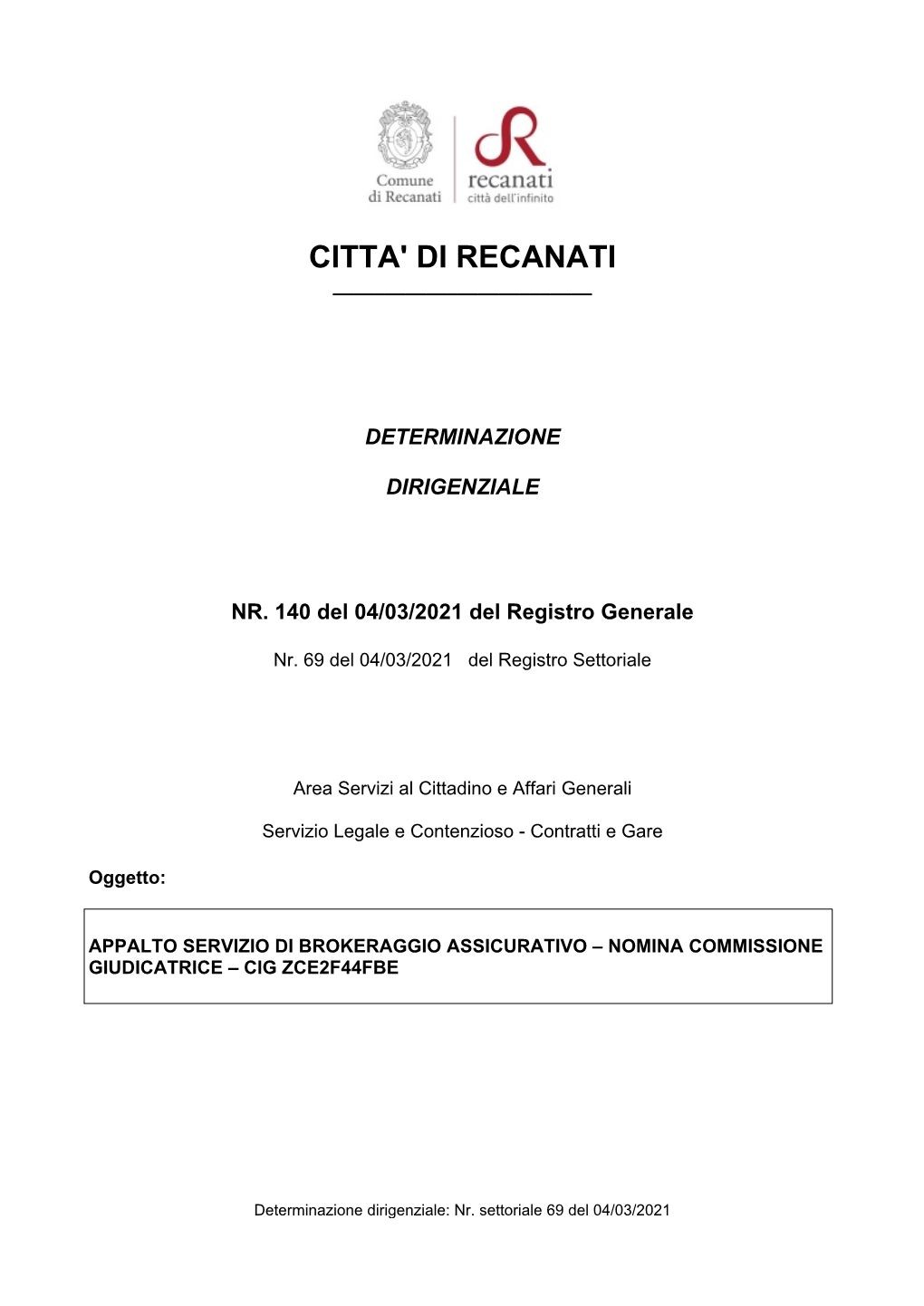 Citta' Di Recanati ______