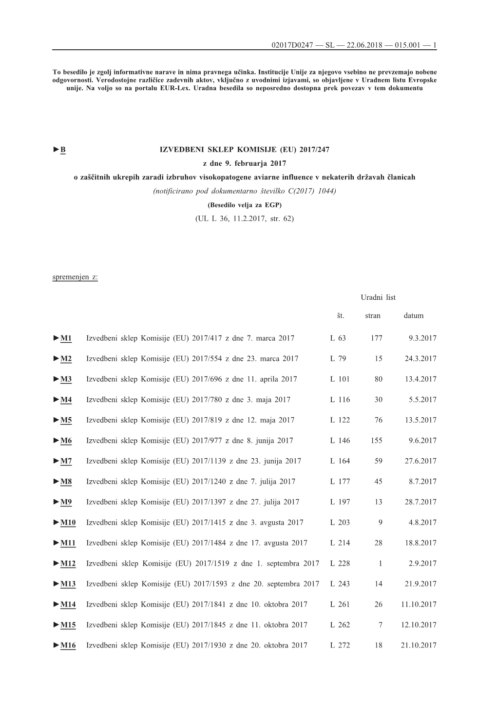 B IZVEDBENI SKLEP KOMISIJE (EU) 2017/247 Z Dne 9