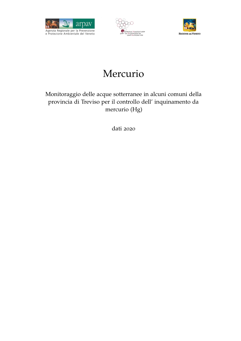 Monitoraggio Per Il Controllo Dell'inquinamento Da Mercurio In