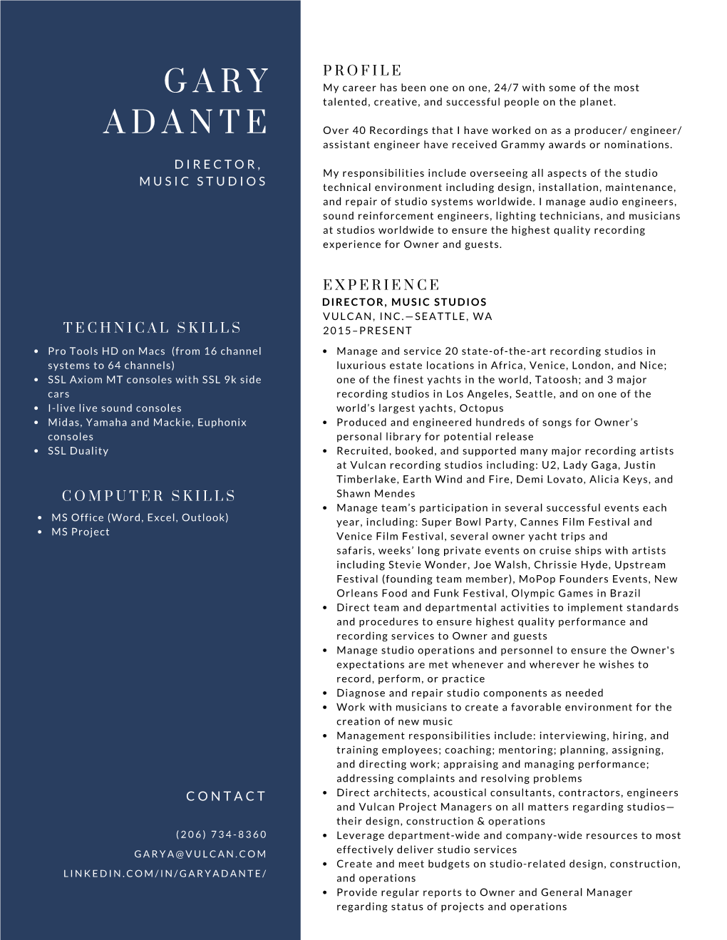 Gary Adante Resume 2019