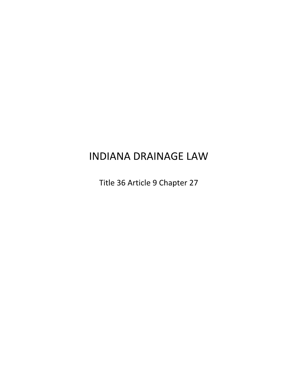 Indiana Drainage Law