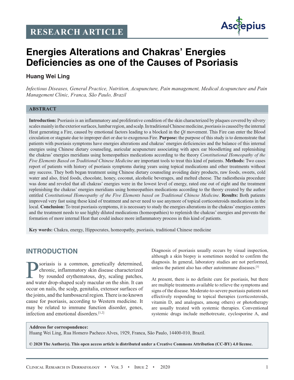 Energies Alterations and Chakras' Energies Deficiencies As One of The