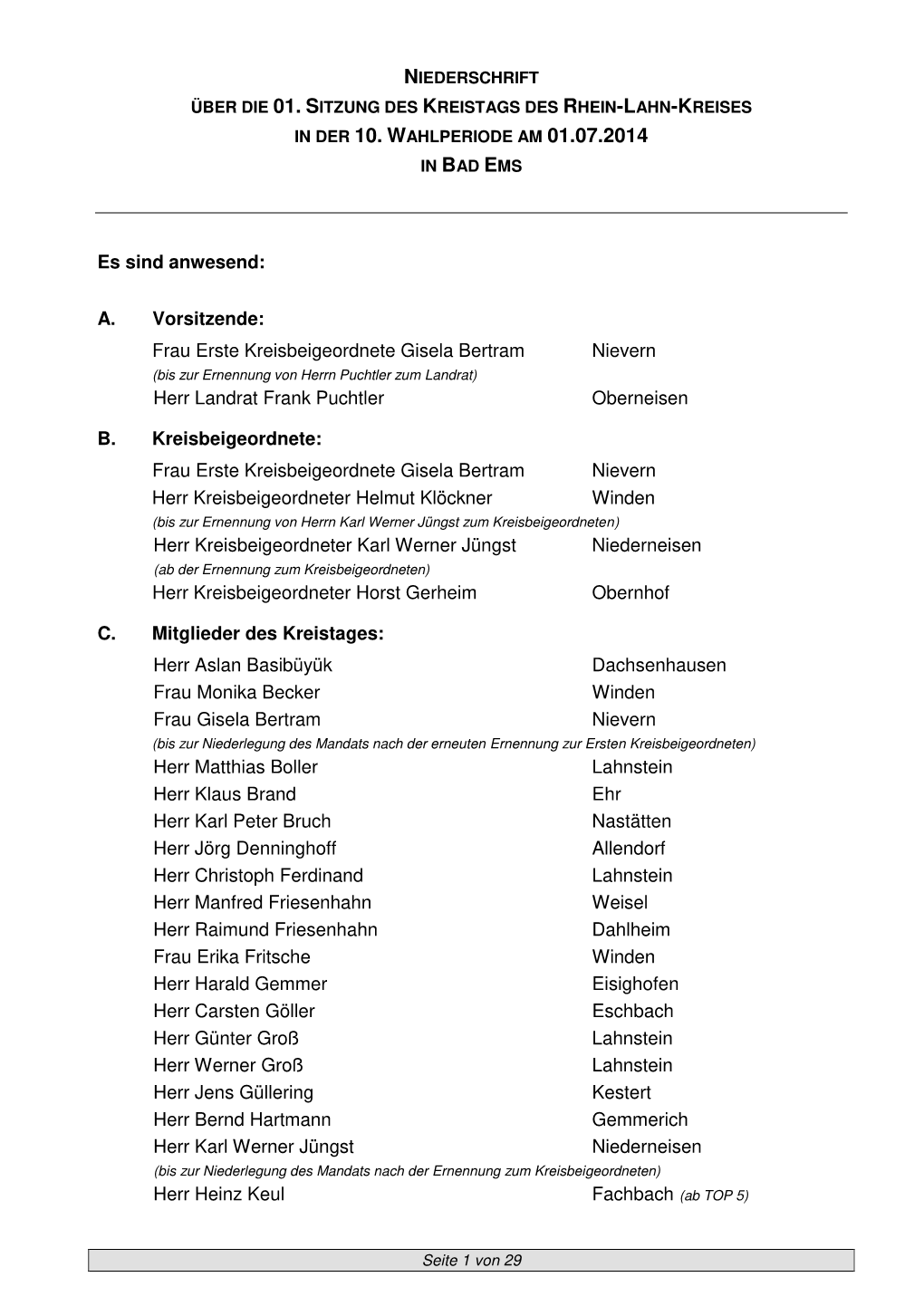 Protokolls Über Das Gespro- Chene Wort Sowie Die Gefassten Beschlüsse Und Die Mitarbeit Für Ihn Erschwert